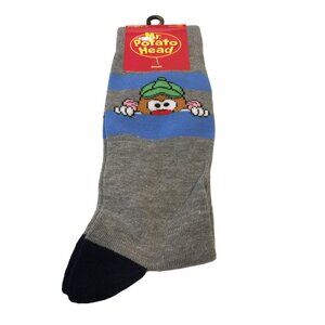 Hasbro Mr Potato Head Men's Crew Socks Size 6.5-12 Gray